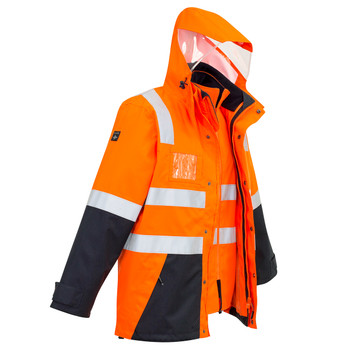 ZJ532 -  Mens Hi Vis 4 in 1 Waterproof Jacket