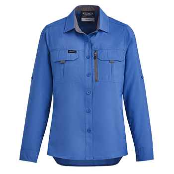 ZW760 - Womens Outdoor L/S Shirt Blue Front