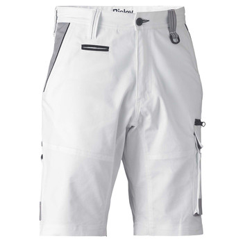 White - Front - BSHC1422 - Painters Contrast Cargo Short - Bisley Workwear