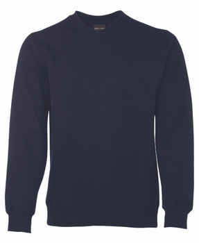 Navy - Front - 3FSV - JB's V Neck Fleecy Sweat -2Xs
