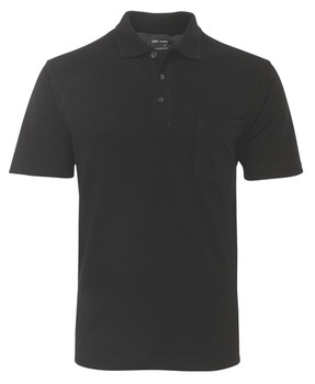 Black - Front - 210P - JB's 210 Pocket Polo -S
