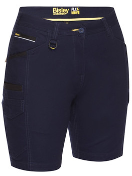 Navy - Front - BSHL1044 - Women's Flx & Move Cargo Short