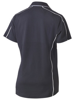 Charcoal - Front - BKL1425 - Women's Cool Mesh Polo with Reflective Piping