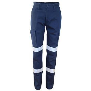 Navy - 3330 Ladies Double Hoops Taped Cargo Pants - DNC Workwear