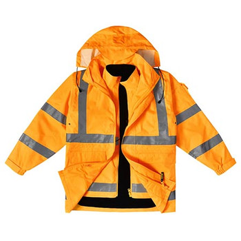Orange - SW77 VIC Rail Hi Vis 3 in 1 Safety Jacket and Vest - Unisex - Winning Spirit