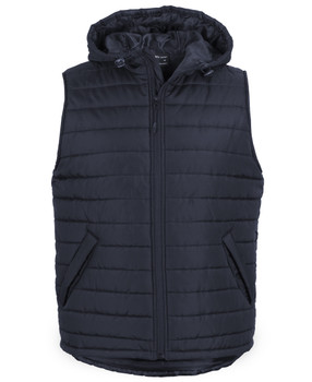 Navy - Front - 3AHV - JB's Hooded Puffer Vest