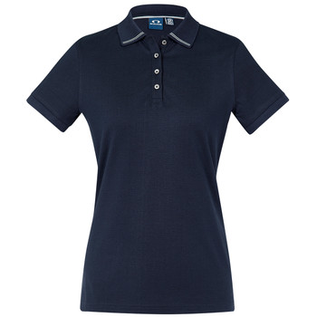 Navy / Silver Grey - Front - P106LS - Ladies Aston Polo - Biz Collection