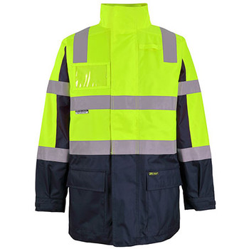 Lime-Navy - 6DNCJ Hi Vis Visionary Jacket - JBs Wear