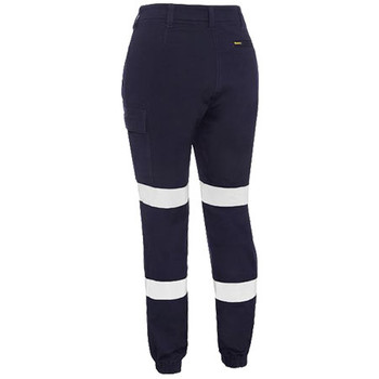 BPL6028T - Womens Taped Cotton Cargo Cuffed Pants - Navy - Back