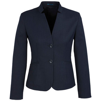 Navy - 60113 Womens Short Jacket with Reverse Lapel - Biz Corporates