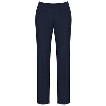 Navy - 10121 Womens Bandless Slim Leg Pant - Biz Corporates