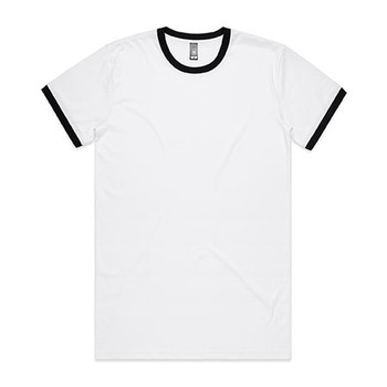 White-Black - 5053 Mens Ringer Tee - AS Colour