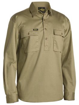 BSC6433 - Closed Front Cotton Drill Shirt