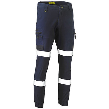 Navy - BPC6334T Flex and Move Taped Stretch Cargo Cuffed Pants - Bisley