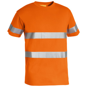 Orange - Front - BK1017T  - Taped Hi Vis Cotton T-Shirt - Bisley Workwear