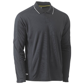 Charcoal - BK6425 Cool Mesh Polo with Reflective Piping - Bisley