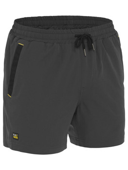 Charcoal - Front - BSH1331 - Flx & Move 4-Way Stretch Elastic Waist Short