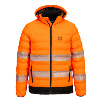 Orange / Black - Front - S548 - Hi-Vis Ultrasonic Heated Tunnel Jacket - Portwest Orange / Black - Front - S548 - Hi-Vis Ultrasonic Heated Tunnel Jacket - Portwest