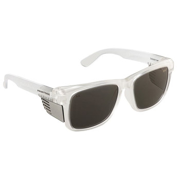 650 - Safety Glasses Frontside Smoke Lens with Clear Frame