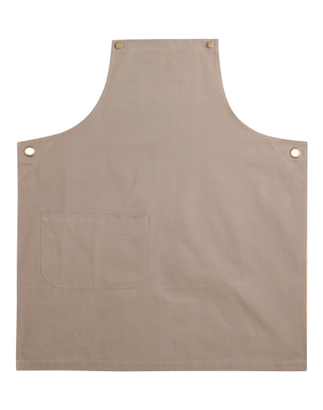 Khaki - Front - AP07(M3200) - Canvas Bib Apron