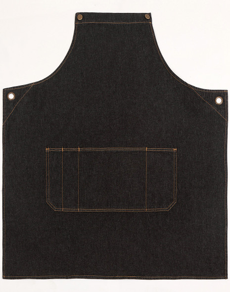 Black - Front - AP09 - Denim Bib Apron