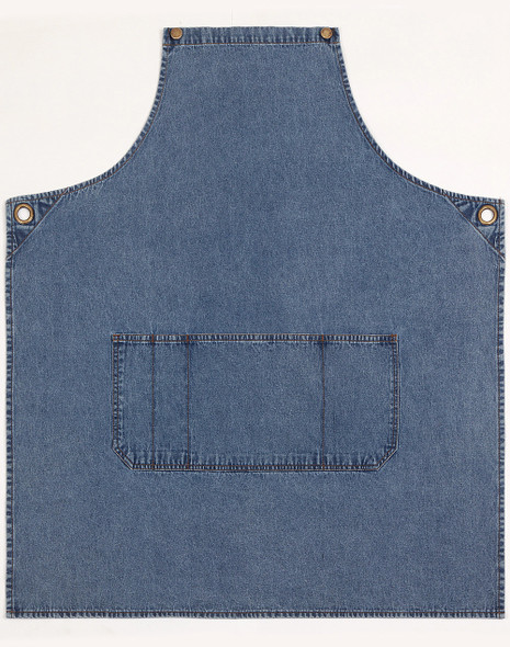 Light Blue - Front - AP09 - Denim Bib Apron