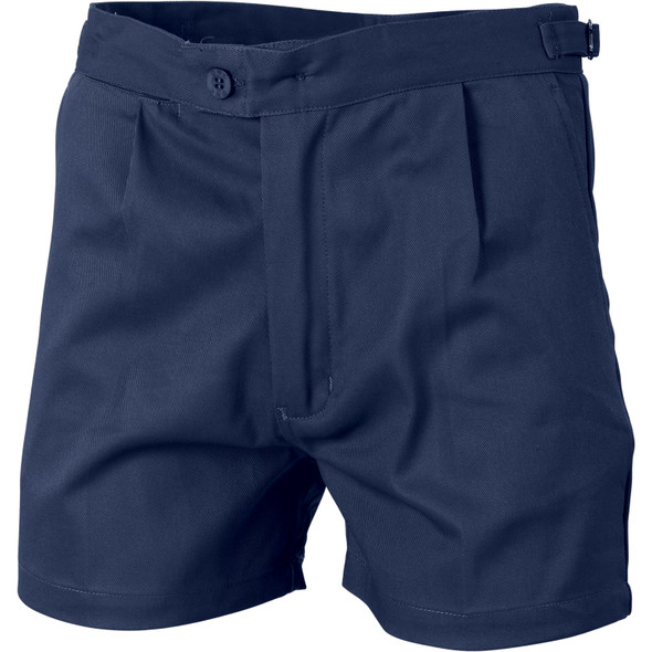Navy - Front - 3301 - Work Shorts Cotton Drill