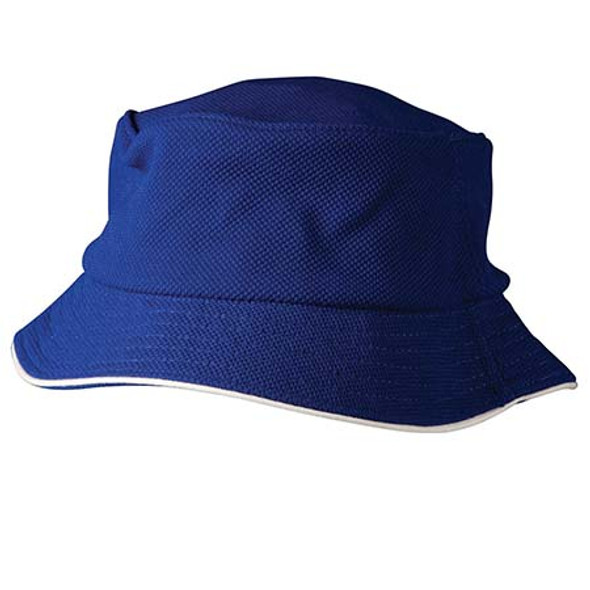 Royal-White - CH71 Pique Mesh With Sandwich Bucket Hat - Winning Spirit