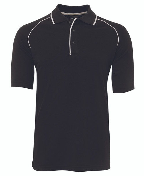 Black / White - Front - 2MRP - JB's RAGLAN POLO