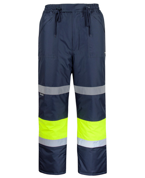 Navy / Lime - Front - 6DFP - JB's Freezer Pants With Tape