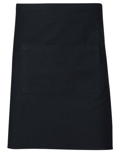 Black - Front - AP01 - Short waist apron w86xh50cm
