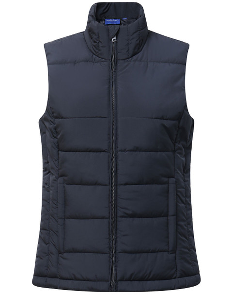 Navy - Front - JK62 - Ladies' Sustainable Insulated Puffer Vest (3D Cut) Navy - Front - JK62 - Ladies' Sustainable Insulated Puffer Vest (3D Cut)