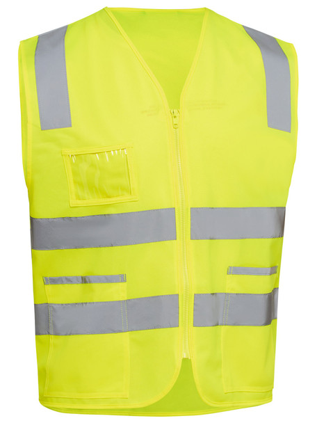 Yellow - Front - BV0341T - Taped Hi Vis Safety Zip Vest