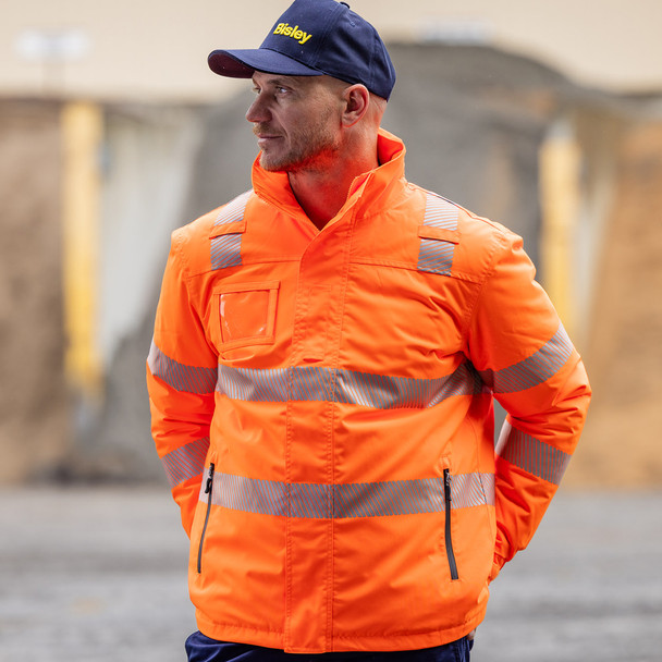 BJ6842T - Taped Hi Vis Heated Jacket with Hood