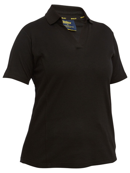 Black - Front - BKL1202 - Women's Short Sleeve Polo