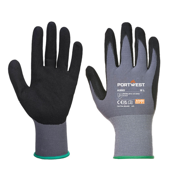 Black - Front - A350 - DermiFlex Glove