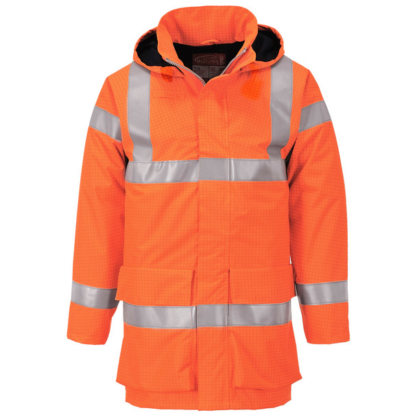Orange - Front - S774 - Bizflame Rain FR HV Multi Lite Jacket