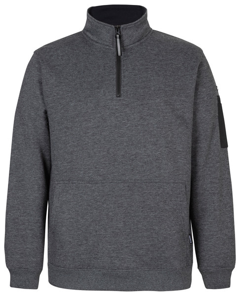 Charcoal Marle / Black - Front - 6CHF - JB's 350 Premium Trade 1/2 Zip Fleece Char Marle/Black-2Xs