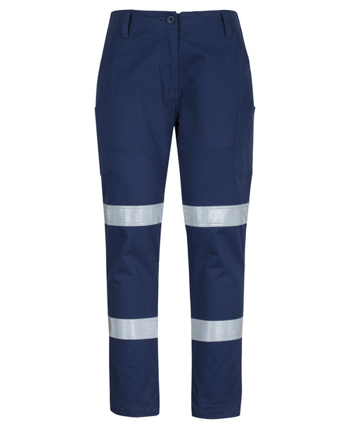 Navy - Front - 6MTD1 - JB's Lds Multi Pkt Stretch Twill Pant With D+N Tape -06