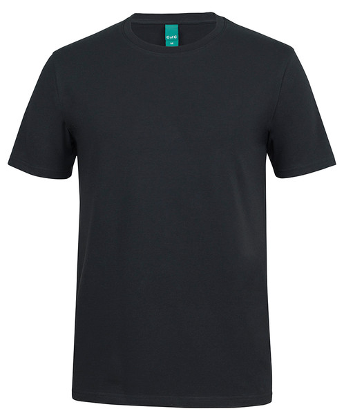Black - Front - 1STS - C of C Cotton S/S Stretch Tee