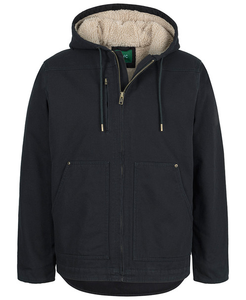 Black - Front - 3BHJ - C of C Hooded Barn Jacket