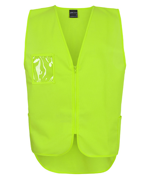 Lime - Front - 6HVSW - JB's HV Zip Drop Tail Safety Vest
