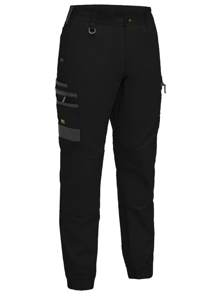 Black - Front - BPC6237 - Flx & Move Elastic Waist Cargo Cuffed Pants