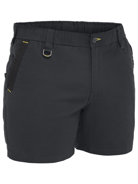 Black - Front - BSH1339 - Flx & Move Elastic Waist Stretch Short Shorts