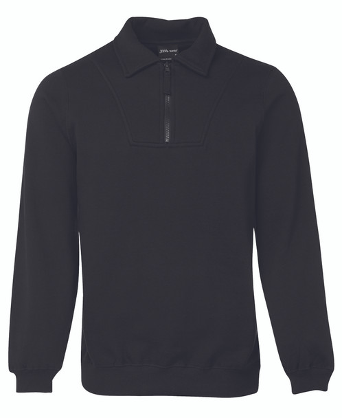 Black - Front - 3FSZ - JB's 1/2 Zip Fleecy Sweat -2Xs