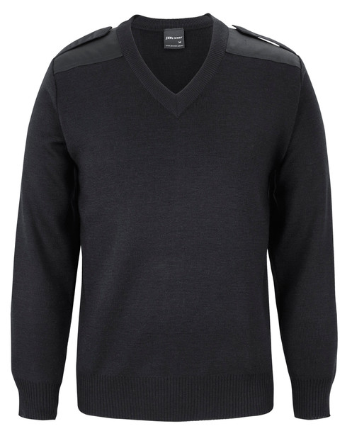 Black - Front - 6EJ - JB's Epaulette Jumper