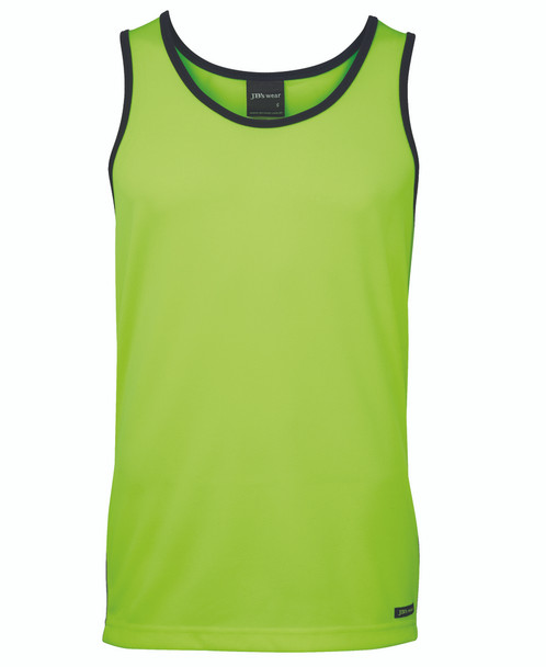Lime / Navy - Front - 6HCS4 - JB's HV 4602.1 CONTRAST SINGLET