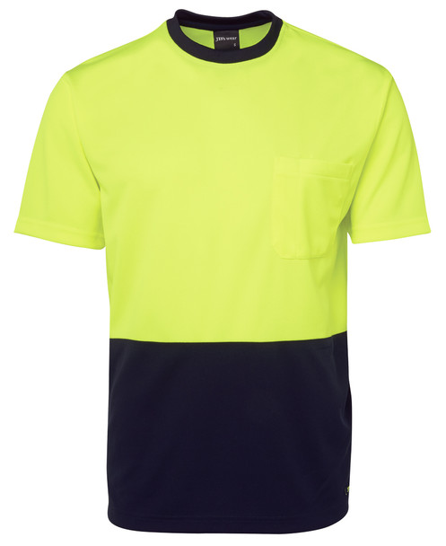 Lime / Navy - Front - 6HVT - JB's HV TRAD T-SHIRT