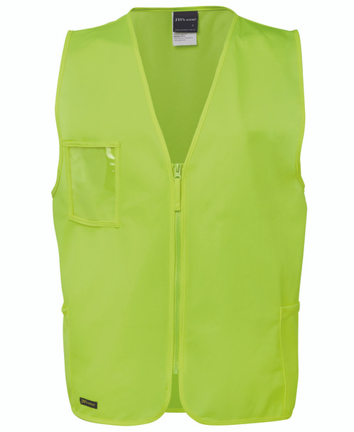 Lime - Front - 6HVSZ - JB's HV ZIP SAFETY VEST Lime - Front - 6HVSZ - JB's HV ZIP SAFETY VEST