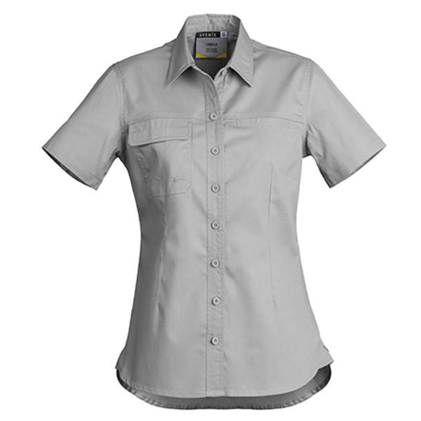 ZWL120 - Womens Lightweight S/S Tradie Shirt Grey Front